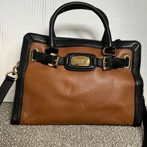Michael Kors two-toned leather satchel handbag..